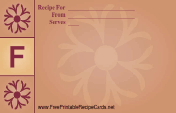 Monogram Recipe Card - F