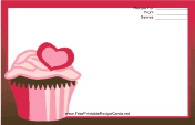Pink Heart Cupcake Red
