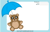 Teddy Bear Blue Umbrella