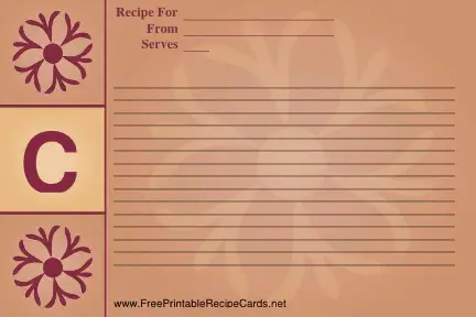 Monogram Recipe Card - C recipe cards