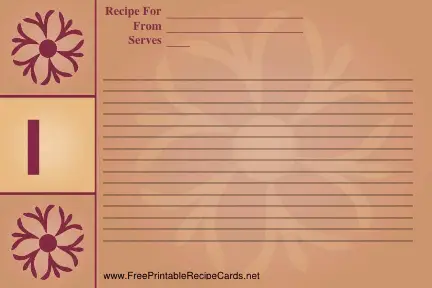 Monogram Recipe Card - I recipe cards