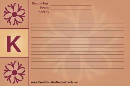 Monogram Recipe Card - K recipe cards