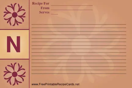 Monogram Recipe Card - N recipe cards