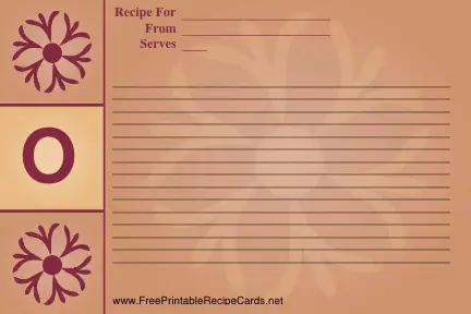Monogram Recipe Card - O recipe cards