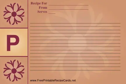 Monogram Recipe Card - P recipe cards