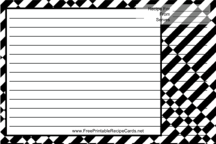 Busy Black & White recipe cards