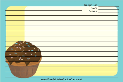 Cupcake with Sprinkles — Blue recipe cards