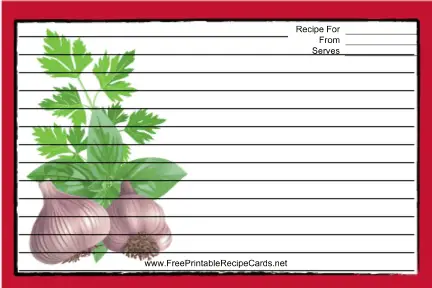 Garlic Red recipe cards