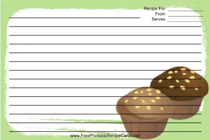 Green Muffins recipe cards