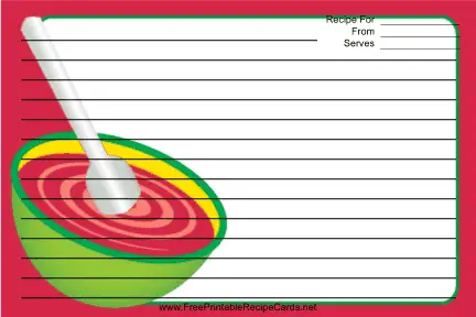 Mixing Bowl Red recipe cards