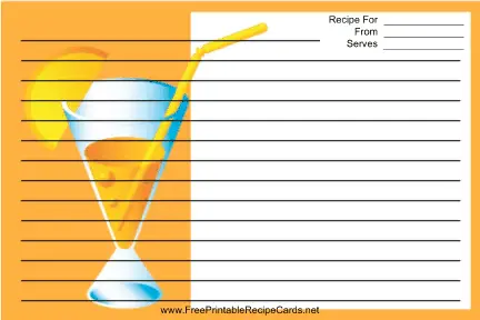 Orange Drink recipe cards