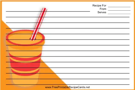 Orange Paper Cup recipe cards
