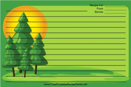 Pine Trees Green recipe cards