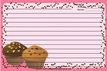 Pink Chocolate Chip Muffins recipe cards