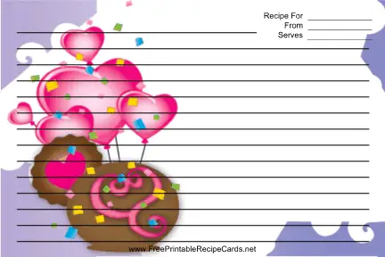 Purple Heart Balloons recipe cards