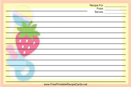 Rattles Pacifiers Yellow recipe cards