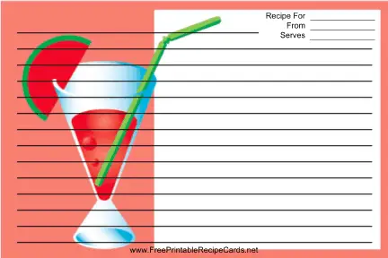 Red Drink recipe cards