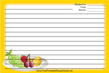 Yellow Fruit recipe cards