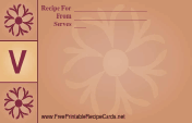Monogram Recipe Card - V recipe card