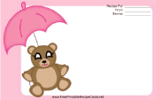 Teddy Bear Pink Umbrella