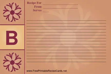 Monogram Recipe Card - B recipe cards