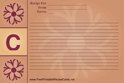 Monogram Recipe Card - C recipe cards