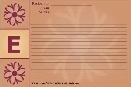 Monogram Recipe Card - E recipe cards