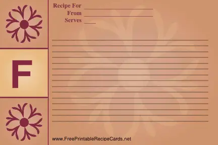 Monogram Recipe Card - F recipe cards