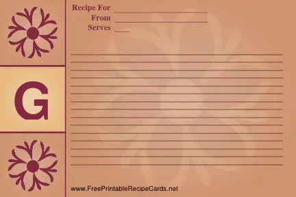 Monogram Recipe Card - G recipe cards