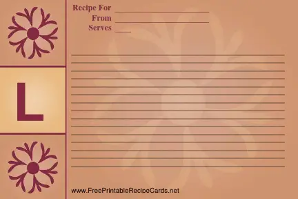 Monogram Recipe Card - L recipe cards