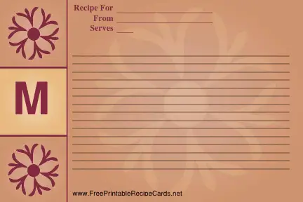 Monogram Recipe Card - M recipe cards
