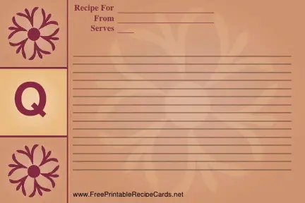 Monogram Recipe Card - Q recipe cards