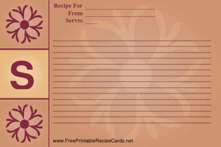 Monogram Recipe Card - S recipe cards