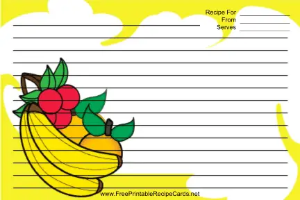 Banana Orange Cherry Yellow recipe cards