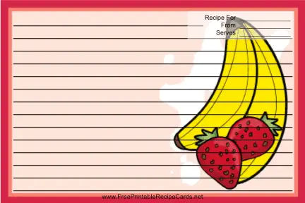 Bananas Strawberries Red recipe cards