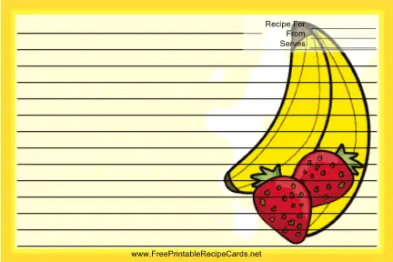 Bananas Strawberries Yellow recipe cards