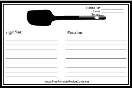Black And White recipe cards