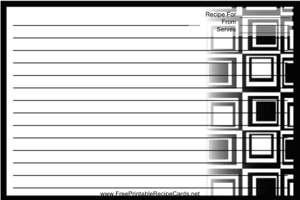 Black Squares recipe cards