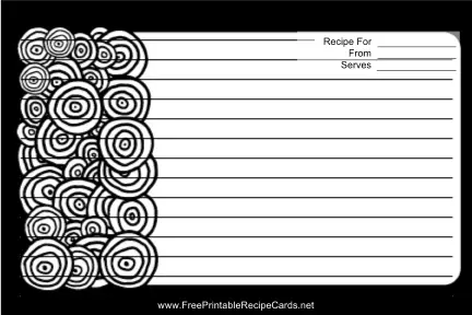 Black White Circles recipe cards