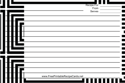 Black White Geometric recipe cards