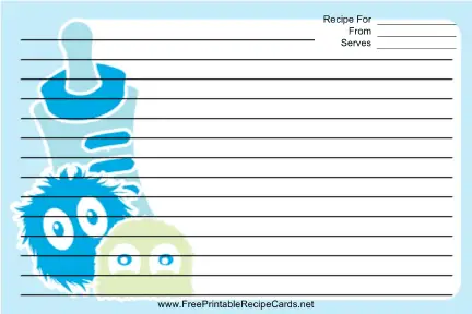 Blue Baby Bottle Monsters recipe cards
