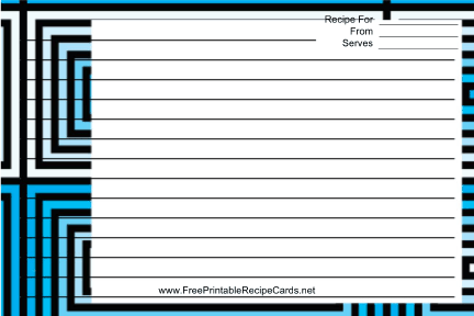 Blue Black Geometric recipe cards