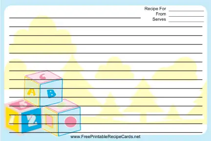 Blue Blocks recipe cards