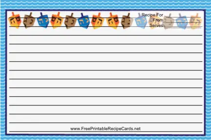 Blue Dreidels recipe cards