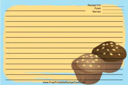 Blue Muffins recipe cards