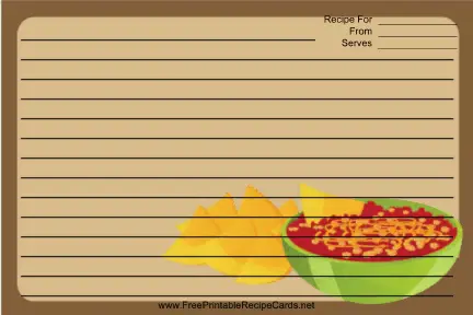 Brown Chips Salsa recipe cards