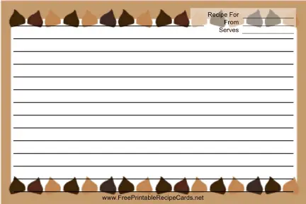 Brown Chocolate Chips recipe cards