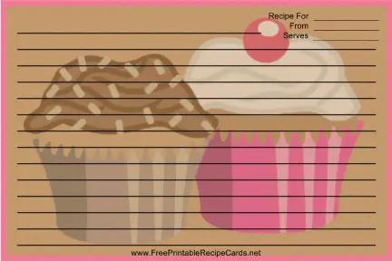 Brown Cupcakes recipe cards