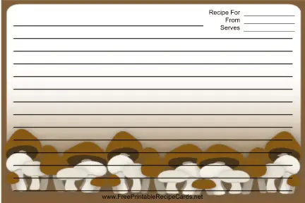 Brown White Mushrooms recipe cards