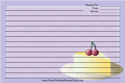Cheesecake and Cherries — Purple recipe cards